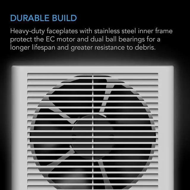 Alt view image 5 of 13 - Room to Room Fan 8, Two-Way Airflow Through-the-Wall Fan with Temperature Controller, Precise 10-Speed Quiet In-Wall Vent Fan for Kitchen, Laundry Room, and Workshops