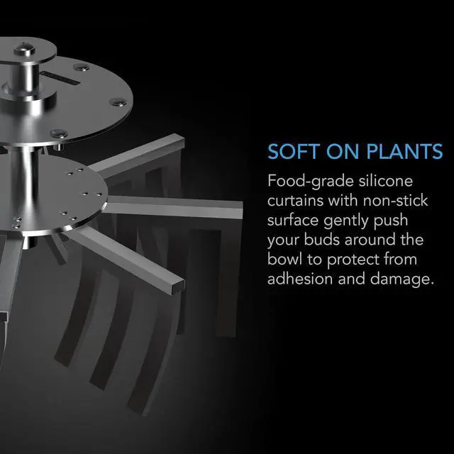 Alt view image 3 of 7 - Bud Leaf Bowl Trimmer 16", Clear Visibility Dome with Sharp Stainless Steel Blades, for Twist Spin Cutting Leaves, Buds, Flowers, Hydroponics Plants