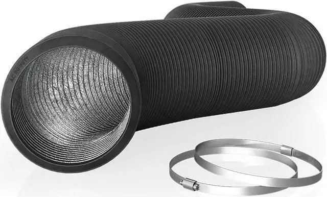 Main image of Flexible 12-Inch Aluminum Ducting, Heavy-Duty Four-Layer Protection, 25-Feet Long for Heating Cooling Ventilation and Exhaust