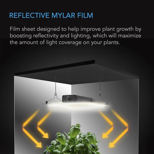Alt view image 2 of 7 - Mylar Film Roll 4' x 100', Reflective PET Foil Sheet, 2 mil Thick Tear-Resistant Cover Vapor Barrier for Greenhouses, Patio, Gardens, and DIY Grow Rooms