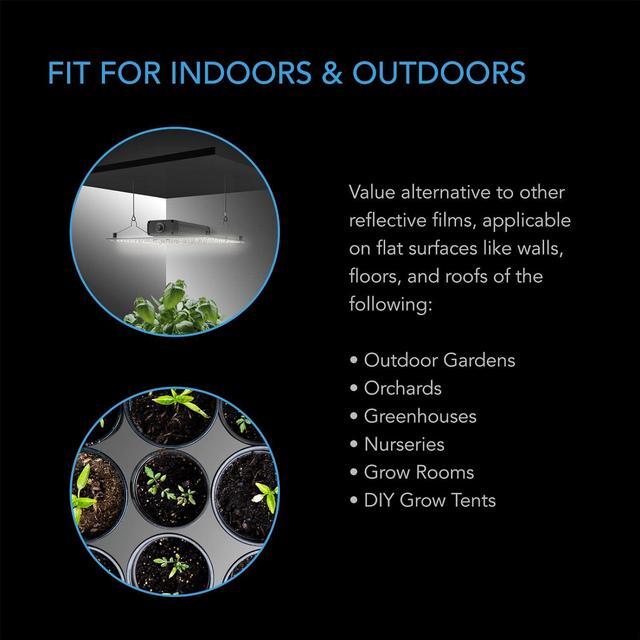 Alt view image 6 of 7 - Mylar Film Roll 4' x 100', Reflective PET Foil Sheet, 2 mil Thick Tear-Resistant Cover Vapor Barrier for Greenhouses, Patio, Gardens, and DIY Grow Rooms