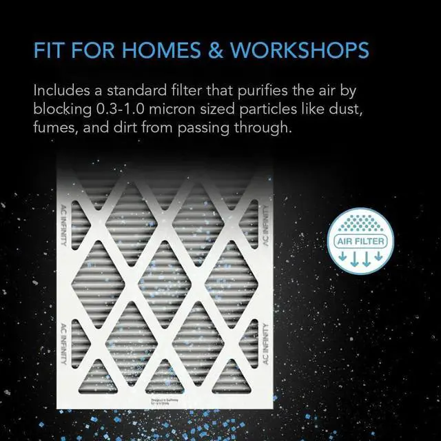 Alt view image 4 of 6 - Inline Filter Box 6" with High Efficacy Filter, Whole House HVAC Filtration Kit, Fits 6-Inch Inline Duct Fans for Fresh Air Intake and Ventilation