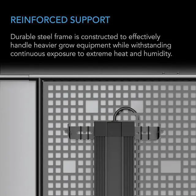 Alt view image 5 of 7 - Gear Board, Grow Tent Equipment Board with Cable Management Slots, Steel Wall Organizer Mounts Clip Fans, Controllers, LED Drivers, and Ballasts in 5x5 Grow Tents or Smaller