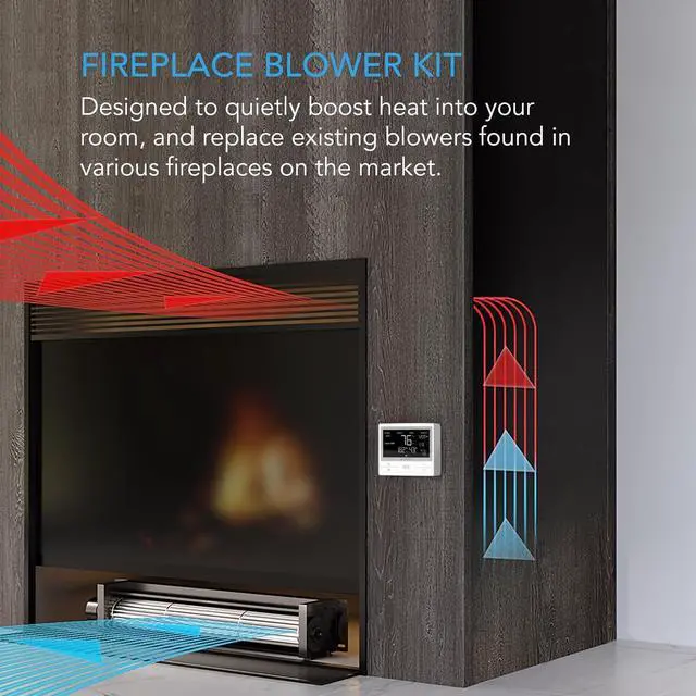 Alt view image 2 of 7 - AIRBLAZE T14, Universal Fireplace Blower Fan Kit 14" with Temperature and Speed Controller, WiFi Integrated App Control, for Lennox, Hearth Glo, Majestic, Rotom