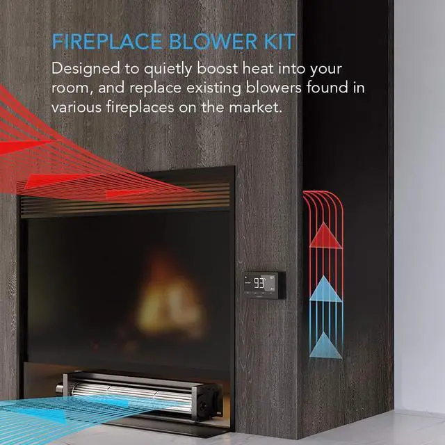 Alt view image 2 of 7 - AIRBLAZE T12, Universal Fireplace Blower Fan Kit 12" with Temperature and Speed Controller, Compatible with Lennox, Hearth Glo, Majestic, Rotom Fireplaces, for Home Heat Circulation
