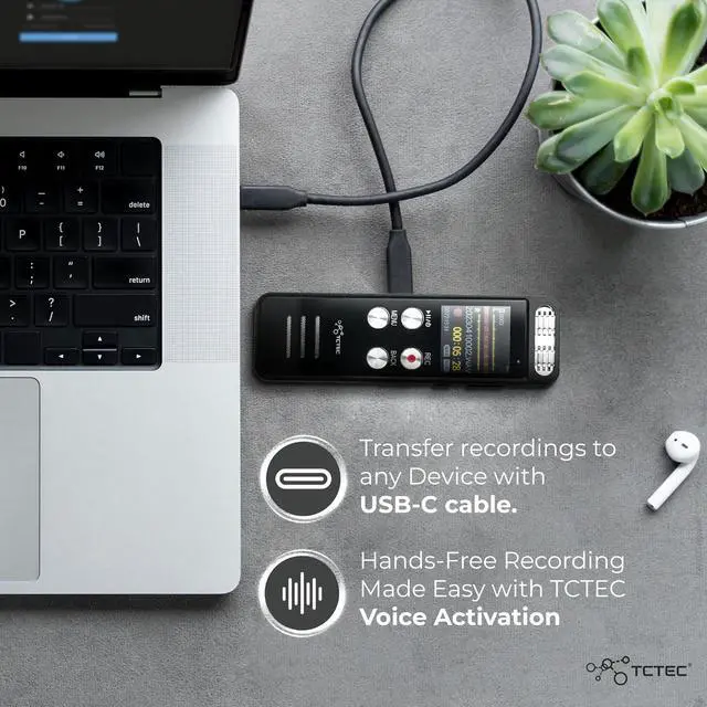 Alt view image 5 of 7 - 96GB Digital Voice Recorder with 7000 Hours Recording Capacity, Audio Noise Reduction, Sound Tape Recorder with Playback, Clip-on Mic Dictaphone for Meeting, Lecture