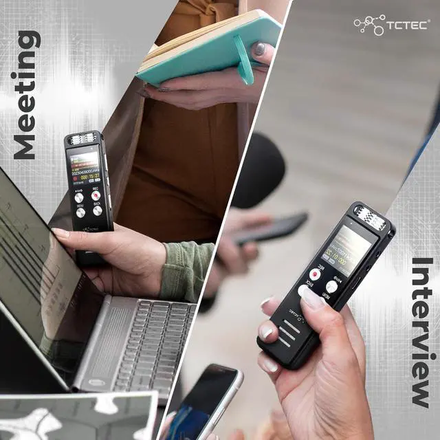 Alt view image 6 of 7 - 96GB Digital Voice Recorder with 7000 Hours Recording Capacity, Audio Noise Reduction, Sound Tape Recorder with Playback, Clip-on Mic Dictaphone for Meeting, Lecture