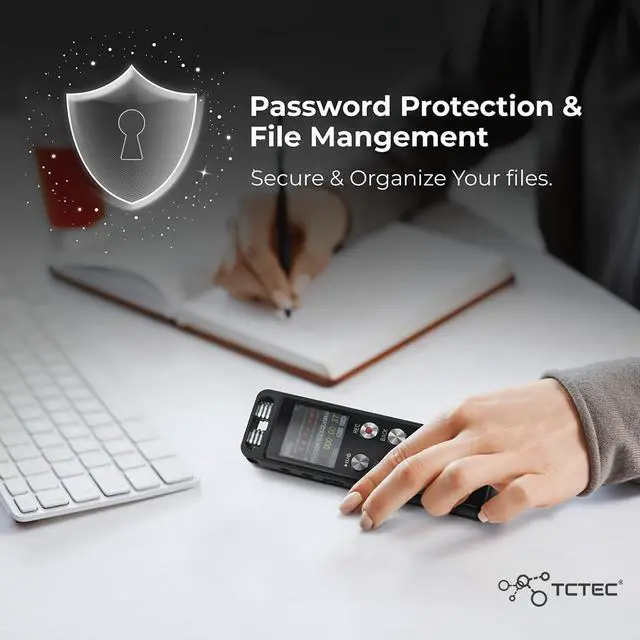 Alt view image 7 of 7 - 96GB Digital Voice Recorder with 7000 Hours Recording Capacity, Audio Noise Reduction, Sound Tape Recorder with Playback, Clip-on Mic Dictaphone for Meeting, Lecture