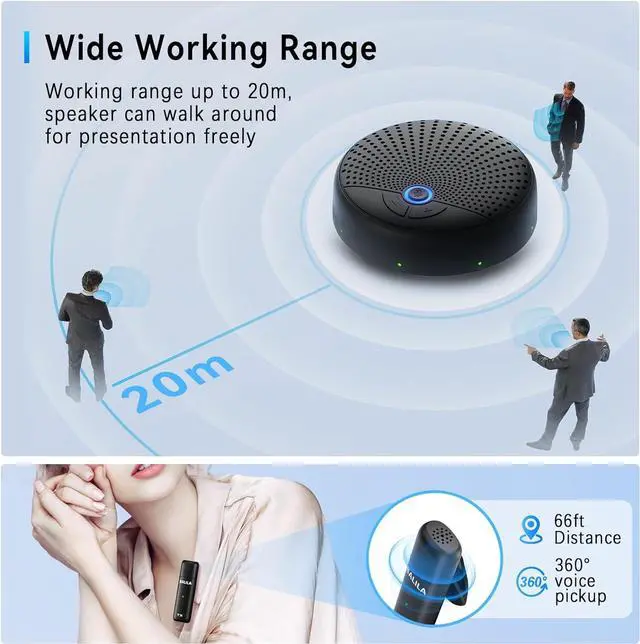 Alt view image 5 of 7 - Conference Speaker and Microphone, 10 AI Mics 360° Voice Pick Up & Noise Reduction, USB Speakerphone for 10-15 People Conference Room, Compatible with Multi-Leading Platforms, Zoom, MS Team