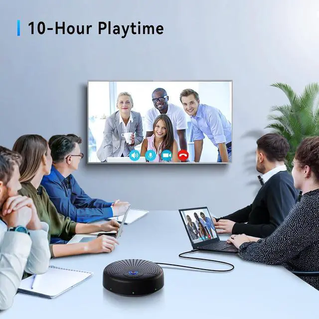 Alt view image 7 of 7 - Conference Speaker and Microphone, 10 AI Mics 360° Voice Pick Up & Noise Reduction, USB Speakerphone for 10-15 People Conference Room, Compatible with Multi-Leading Platforms, Zoom, MS Team
