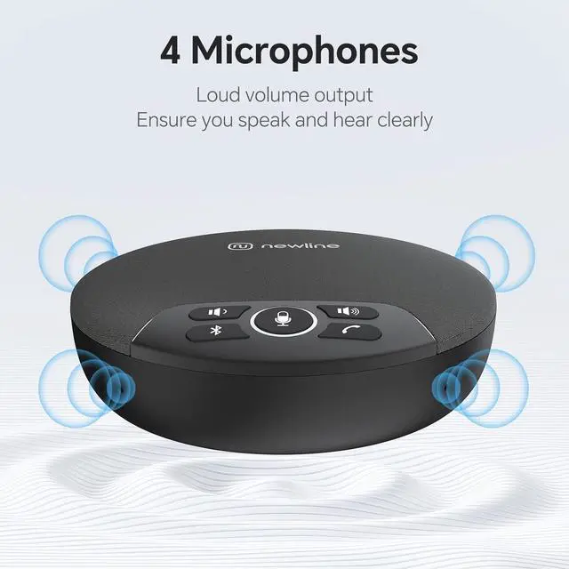 Alt view image 7 of 7 - USB Conference Microphone Speaker Bluetooth Speakerphone w/Dongle, 360° Voice Pickup, 4 Mics, Portable USB Speakerphone w/Noise Reduction for Home Office, Meeting Teams, Zoom, NewPie 30