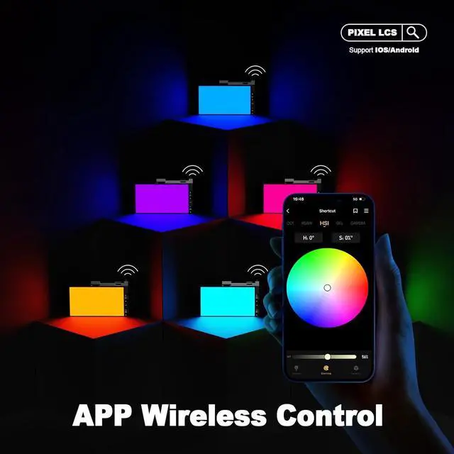 Alt view image 3 of 7 - Pixel G1s RGB Video Light with APP Control, Built-in 12W Rechargeable Battery LED Camera Light, 10 Common Lighting Effects, CRI97 2500-8500K RGB Video Light with Aluminum Alloy Body