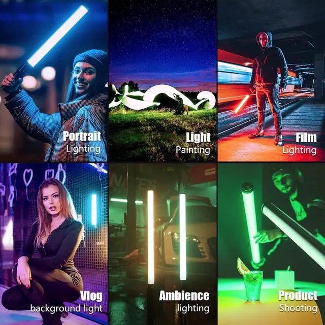 Alt view image 5 of 7 - LS400C RGB LED Light Stick Full Color Continuous Output Video Light 2 ft with APP Control 2800K-8000K CRI96 TLCI97 RGB CCT HSI 10 Customizable Light Effects Built in Rechargeable Battery