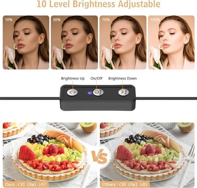 Alt view image 2 of 7 - 2 Pack Led Video Light Wand Stick, 5600K Led Photography Lighting Wand Kit with 63'' Tripod Stand/Color Filters, Studio Photo Lights for Video Recording/Streaming/Portrait/Vlog/Makeup/Podcast