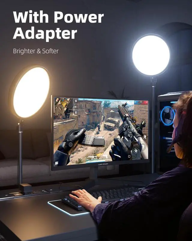 Alt view image 4 of 7 - Large Ring Light with 79" Stand, 6500K Full-Screen Selfie Ring Light with Stand and Phone Holder, Professional Big Ring Light for Live Stream, YouTube, TikTok, Makeup, Video, Barber, Photography