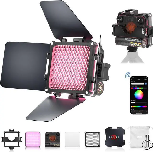 Main image of FIVERAY M20C Combo [Official] RGB Video Light, 20W Portable Camera Light, HSI Mode, TLCI 96+, Temperature 2500K-10000K with 16 Light Effects, Support Magnetic Attraction and App with USB-C PD