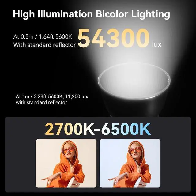 Alt view image 5 of 7 - SmallRig RC 60B COB Video Light, 49Wh Battery 45min Runtime, 63W 11200lux CRI 97+ Bicolor LED Video Light, Portable Palm-Sized Continuous Output Light, for Photography/Video/Studio, Mobile Version