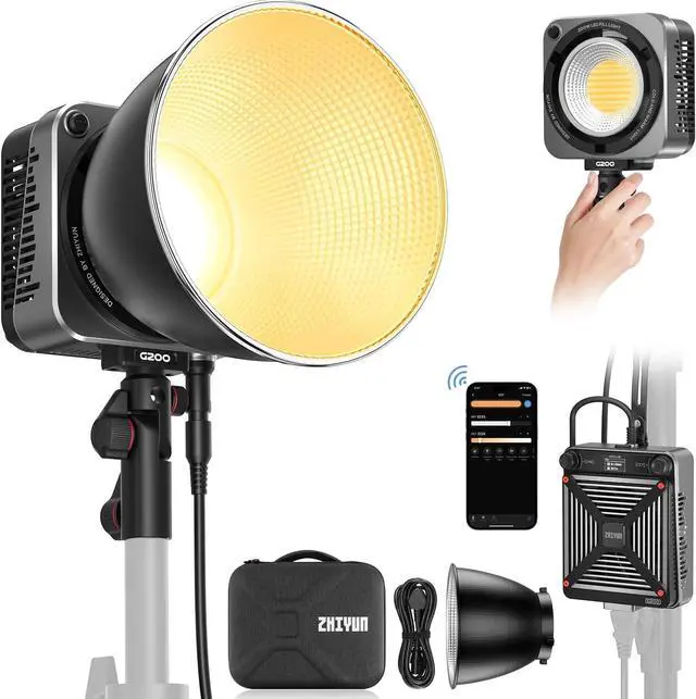 Main image of Molus G200 [Official] 200W COB Video Light, Portable Continuous Output Lighting,2700-6500K 9460 lux@1m, LED Photography Lighting with Bowens Mount, APP Control, Ultra Quiet for Video Recording