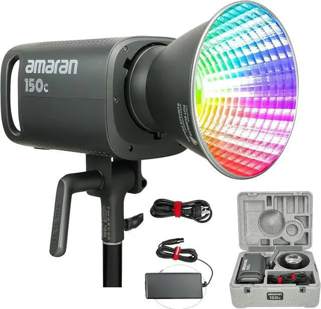 Main image of Amaran 150c COB Video Light,RGBWW 150W,2,500K to 7,500K CCT with G/M Adjustment,15,610 lux @ 1m with Hyper Reflector,APP Control