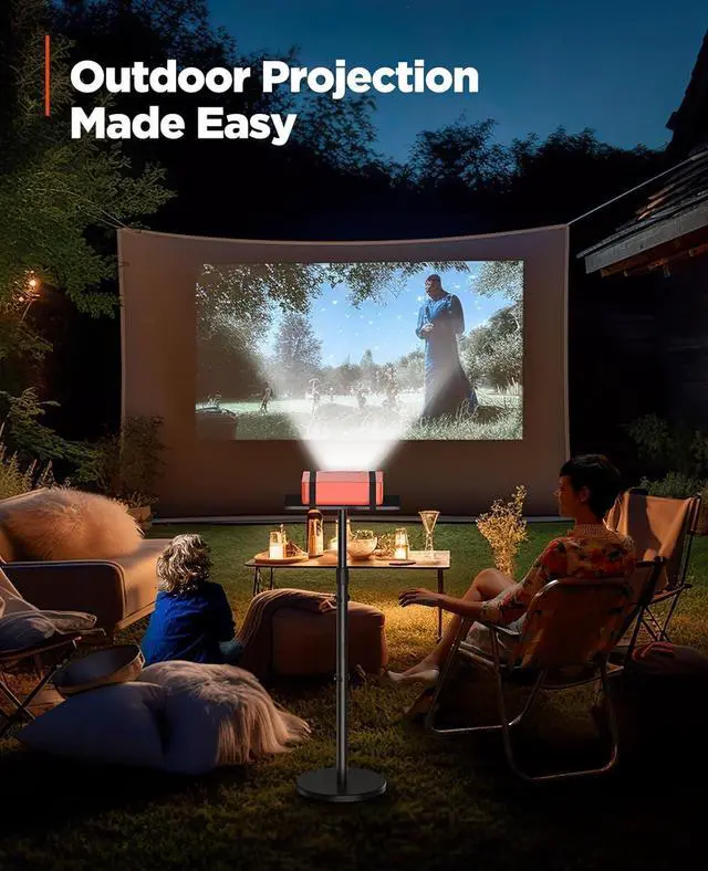 Alt view image 6 of 6 - Height Adjustable Projector Stand 32"-47", Projector Floor Stand with 3 Mounting Options, Projector Mount with 360° Rotatable Ball Head for Home & Office & Outdoor, AMPS04