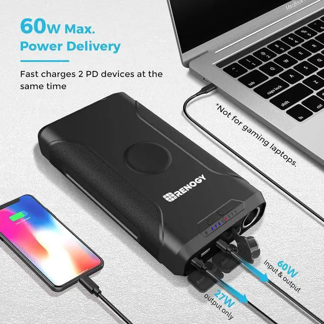 Alt view image 3 of 7 - 72000mAh 266Wh 12v Power Bank with 60W PD, CPAP Battery for Camping, High Capacity Large Camping Power Bank with USB-C DC Wireless Charging & Flashlight, CPAP Battery Backup Power Supply
