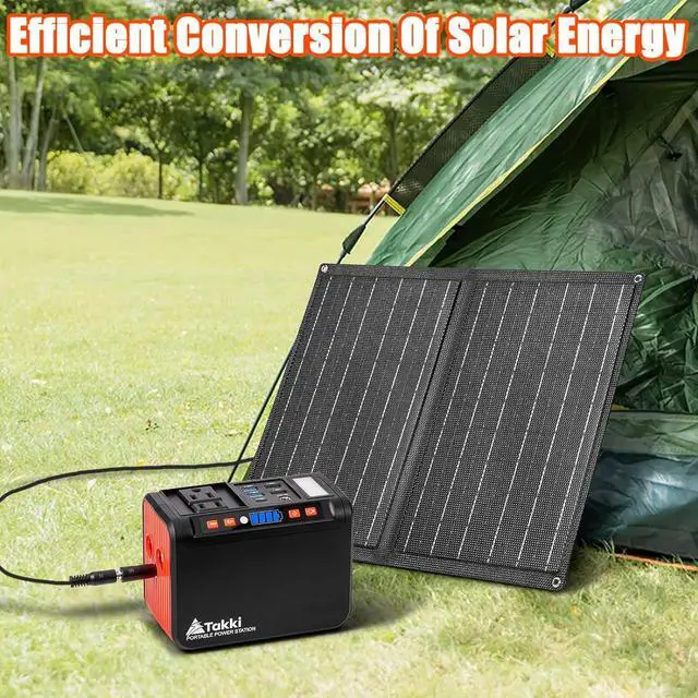 Alt view image 2 of 7 - Portable Power Station 88Wh, Solar Generator Power Bank with 110V AC DC USB Ports LED Flashlight for Camping Home Emergency Power Backup(Solar Panel Not Included)
