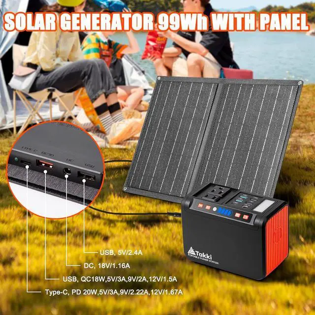 Alt view image 4 of 7 - Portable Power Station 88Wh, Solar Generator Power Bank with 110V AC DC USB Ports LED Flashlight for Camping Home Emergency Power Backup(Solar Panel Not Included)