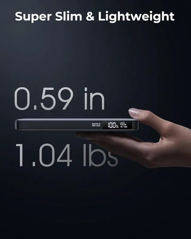 Alt view image 2 of 7 - 100W Laptop Power Bank, 20000mAh Portable Charger USB C 4-Port Super Fast Charging Battery Pack with LED Digital Display for Laptop, iPhone, MacBook, Samsung, AirPods, Steam Deck and More
