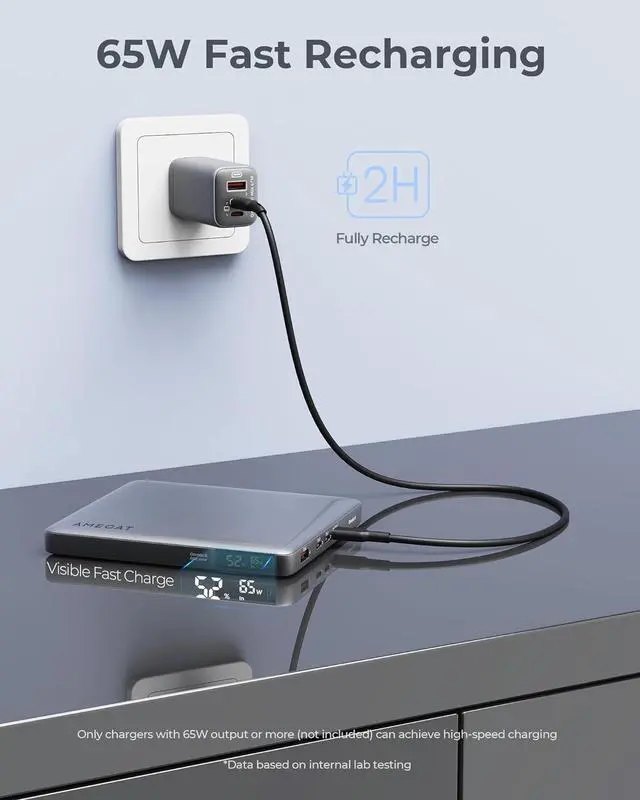 Alt view image 6 of 7 - 100W Laptop Power Bank, 20000mAh Portable Charger USB C 4-Port Super Fast Charging Battery Pack with LED Digital Display for Laptop, iPhone, MacBook, Samsung, AirPods, Steam Deck and More