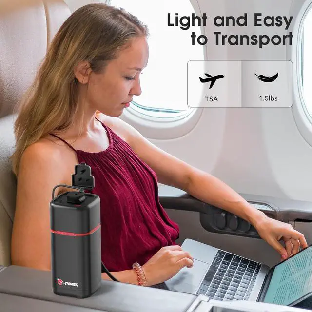 Alt view image 7 of 7 - 20000mAh/74Wh Power Bank with AC Outlet for Laptop,80W(Peak 100W) Laptop Charger,Smartphone Power Bank, 30W Type-C/USB-A Ports,Fast Charging Lightweight Portable Power Station for Home/Travel