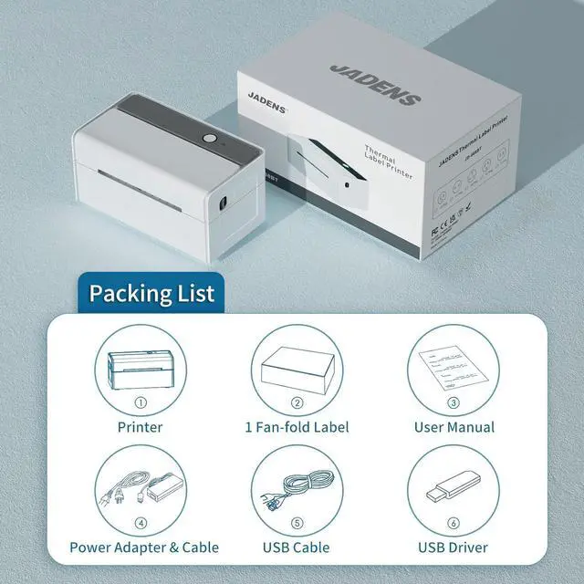 Alt view image 6 of 6 - Bluetooth Thermal Label Printer -Wireless Shipping Label Printer for Small Businesses & Package, USPS, Etsy, Amazon, Compatible with iPhone, Windows, Android, 4x6, Label Maker, White