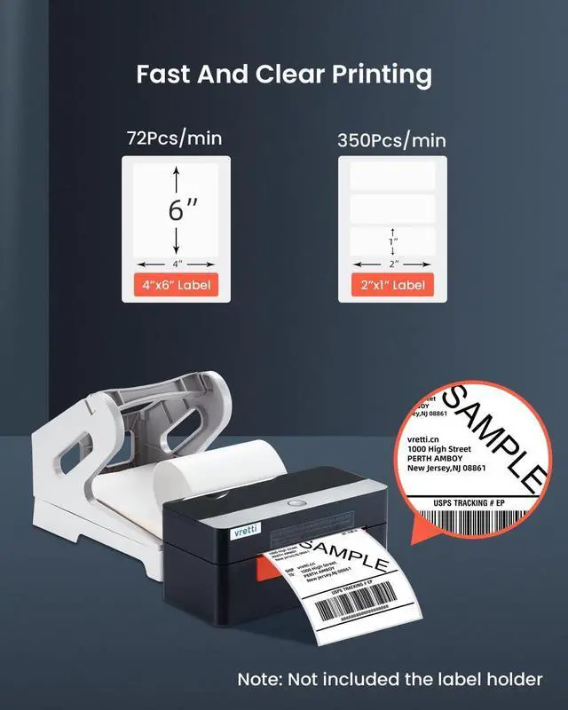 Alt view image 7 of 7 - Shipping Label Printer 4x6 - Bluetooth Thermal Label Printer Easy to Connect, Clear Printing, Thermal Printer for Small Business Shipping Packages for Amazon Ebay Shopify USPS