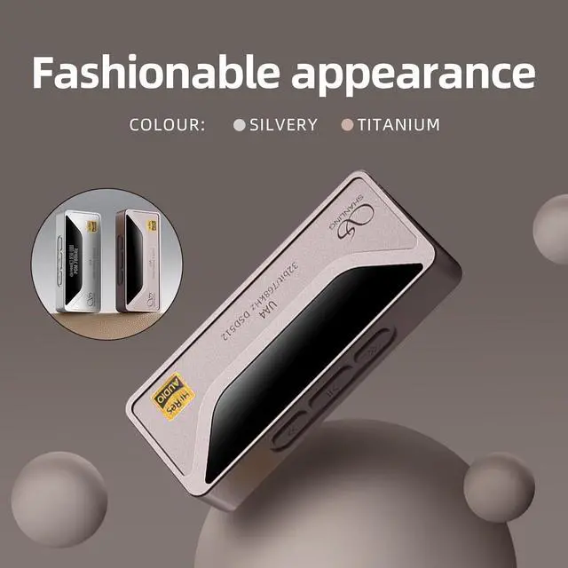 Alt view image 2 of 7 - UA4 Headphone Amplifier, Portable USB DAC AMP, Support MQA 16X, 768kHz DSD512, High Driving Power for Android/iOS/Mac/Windows, Dongle Volume Control, 3.5/4.4mm up to 237mW@32 Output (Silver)