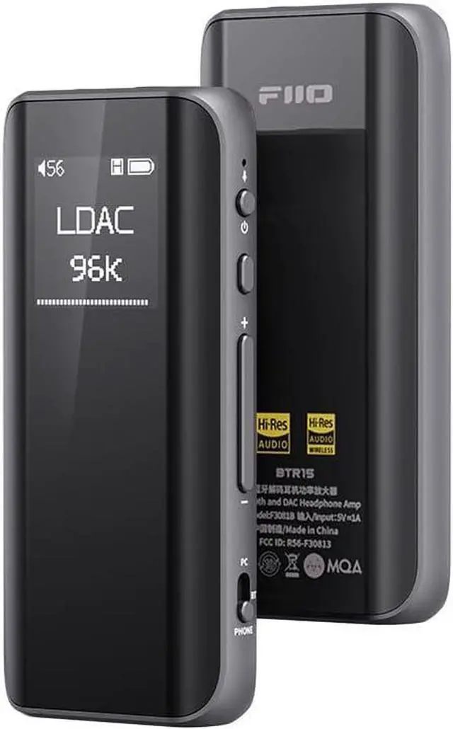 Main image of FiiO BTR15 Headphone Amps Bluetooth 5.1 Receiver High Resolution 384K/32Bit Native DSD256 USB DAC Supports LDAC/aptX HD/MQA for Smartphones/PC/Car/Home Audio (Titanium)