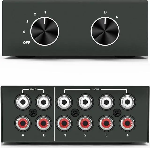 Main image of 6-Way 3.5mm Stereo Audio Switcher Selector, Speaker Switch, Audio Switch Box for DVD Stereo Speaker CD Player (6 in- 1 Out)