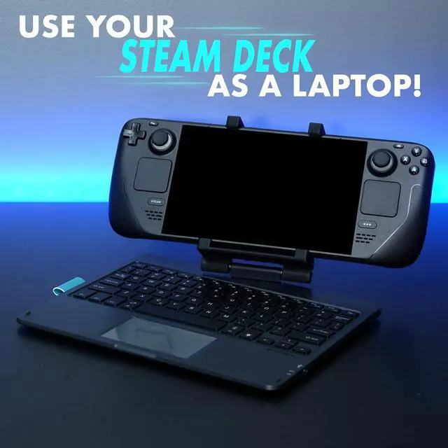 Alt view image 4 of 7 - DeckTop with Splitter - Steam Deck Keyboard and Bluetooth Trackpad Mouse with Multicolor LED Laptop Accessory for Valve Linux PC Gaming Accessories (Steam Deck/ROG Ally)