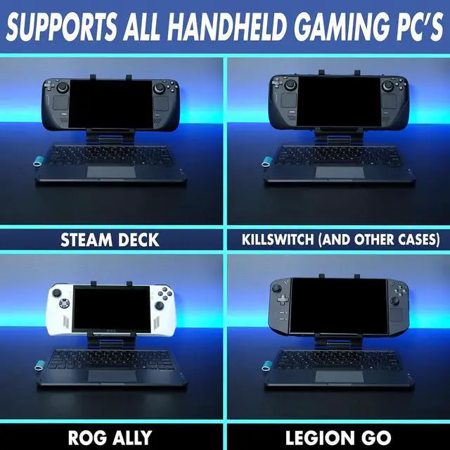 Alt view image 6 of 7 - DeckTop with Splitter - Steam Deck Keyboard and Bluetooth Trackpad Mouse with Multicolor LED Laptop Accessory for Valve Linux PC Gaming Accessories (Steam Deck/ROG Ally)
