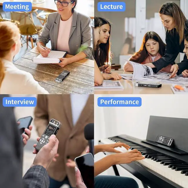 Alt view image 6 of 6 - 144GB Digital Voice Activated Recorder 1536KBPS Audio Voice Recorder with Playback Recording Device Dictaphone Sound Tape Recorder with Password Protection for Lectures,Meetings