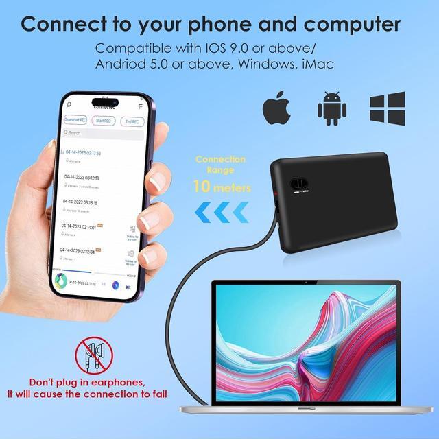 Alt view image 4 of 6 - 64GB Digital Voice Recorder: Call Recording Device with Playback & Headphones, EVISTR Magnetic Audio Tape Recorder for Meetings Lectures, 55 Hours Continuous Recording & 400 Hours Recording Capacity