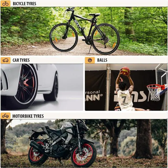 Alt view image 6 of 7 - Tire Inflator Portable Air Compressor for Car,Large motor 2x Fast, Bike Pumps with 150 PSI High Pressure Gauge and LED Light,Tire Pump Auto Shut-Off Electric Air Pump for Car Ball Motorcycle