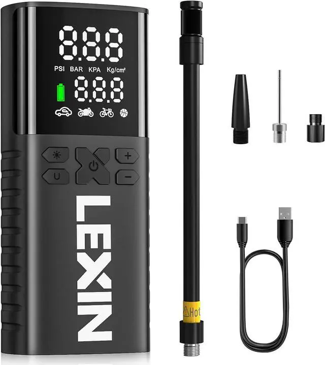 Main image of P4 Tire Inflator Portable Air Compressor, 150PSI Electric Air Pump for Car Tires, w/Pressure Gauge&LED Light, 4000mAh Cordless Smart Pump for Car/Motorcycle/Bike/Bicycle/Scooter/Ball/Inflatable