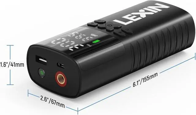 Alt view image 7 of 7 - P4 Tire Inflator Portable Air Compressor, 150PSI Electric Air Pump for Car Tires, w/Pressure Gauge&LED Light, 4000mAh Cordless Smart Pump for Car/Motorcycle/Bike/Bicycle/Scooter/Ball/Inflatable