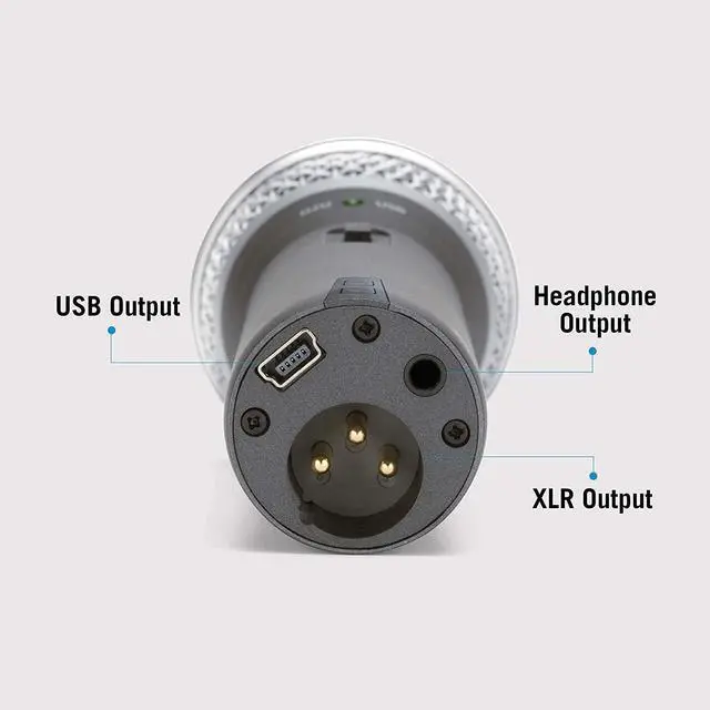 Alt view image 3 of 7 - Technologies Q2U USB/XLR Dynamic Microphone Recording and Podcasting Pack (Includes Mic Clip, Desktop Stand, Windscreen and Cables), Silver
