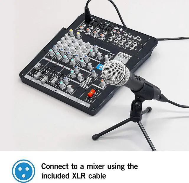 Alt view image 5 of 7 - Technologies Q2U USB/XLR Dynamic Microphone Recording and Podcasting Pack (Includes Mic Clip, Desktop Stand, Windscreen and Cables), Silver
