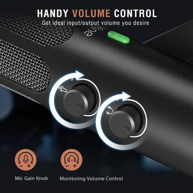 Alt view image 5 of 7 - XLR Dynamic Microphone for Podcast Streaming, USB/XLR Studio Microphone, PC Streamer Mic All Metal with Mute Button, Headphone Jack, for Vocal Voice Over Music Recording-AmpliTank Tank3