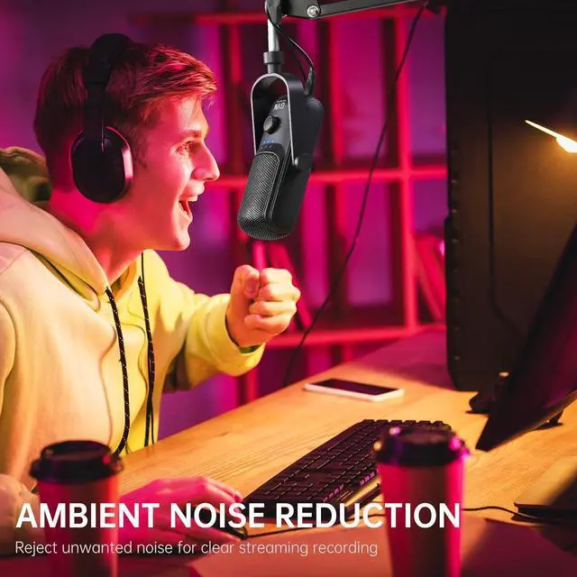 Alt view image 2 of 7 - GVM Condenser Microphone, USB Type-C Podcast Recording Microphone for Vocal Voice-Over Streaming Studio Metal Mic with Mic Mute Headphone Jack Monitoring Volume Control Vocal Mic for Singing YouTube