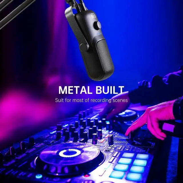 Alt view image 3 of 7 - GVM Condenser Microphone, USB Type-C Podcast Recording Microphone for Vocal Voice-Over Streaming Studio Metal Mic with Mic Mute Headphone Jack Monitoring Volume Control Vocal Mic for Singing YouTube