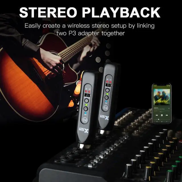 Alt view image 5 of 6 - P3D Bluetooth XLR Receiver Pair for Audio Mixer Active PA DJ Systems