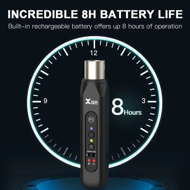 Alt view image 6 of 6 - P3D Bluetooth XLR Receiver Pair for Audio Mixer Active PA DJ Systems