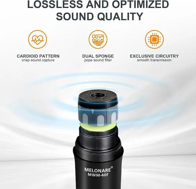 Alt view image 5 of 7 - UHF Wireless Microphone System, Quad-Channel Wireless Mic Set w/ 4 Handheld Mics, 260 ft, 4X 25 Frequencies, Dynamic Microphones for Singing, Home Karaoke, DJ, Church, Wedding (MWM-40F)